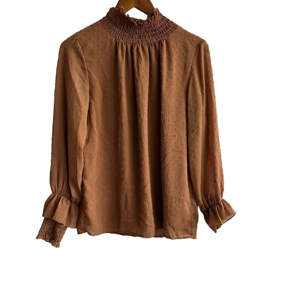 Darling Tan Long Sleeve Blouse